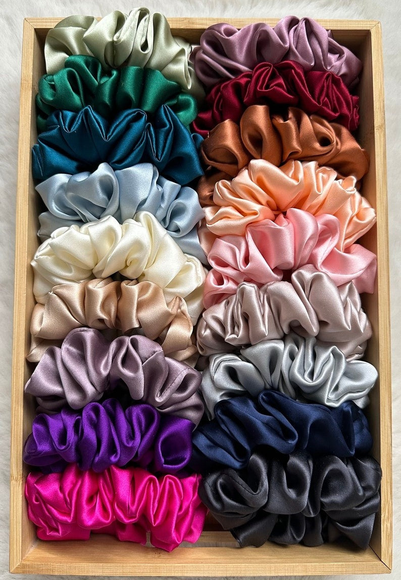 100% premium mulberry silk scrunchie - regular size | bridesmaid | birthday | teacher | personalized | gift | gift for her | healthy hair