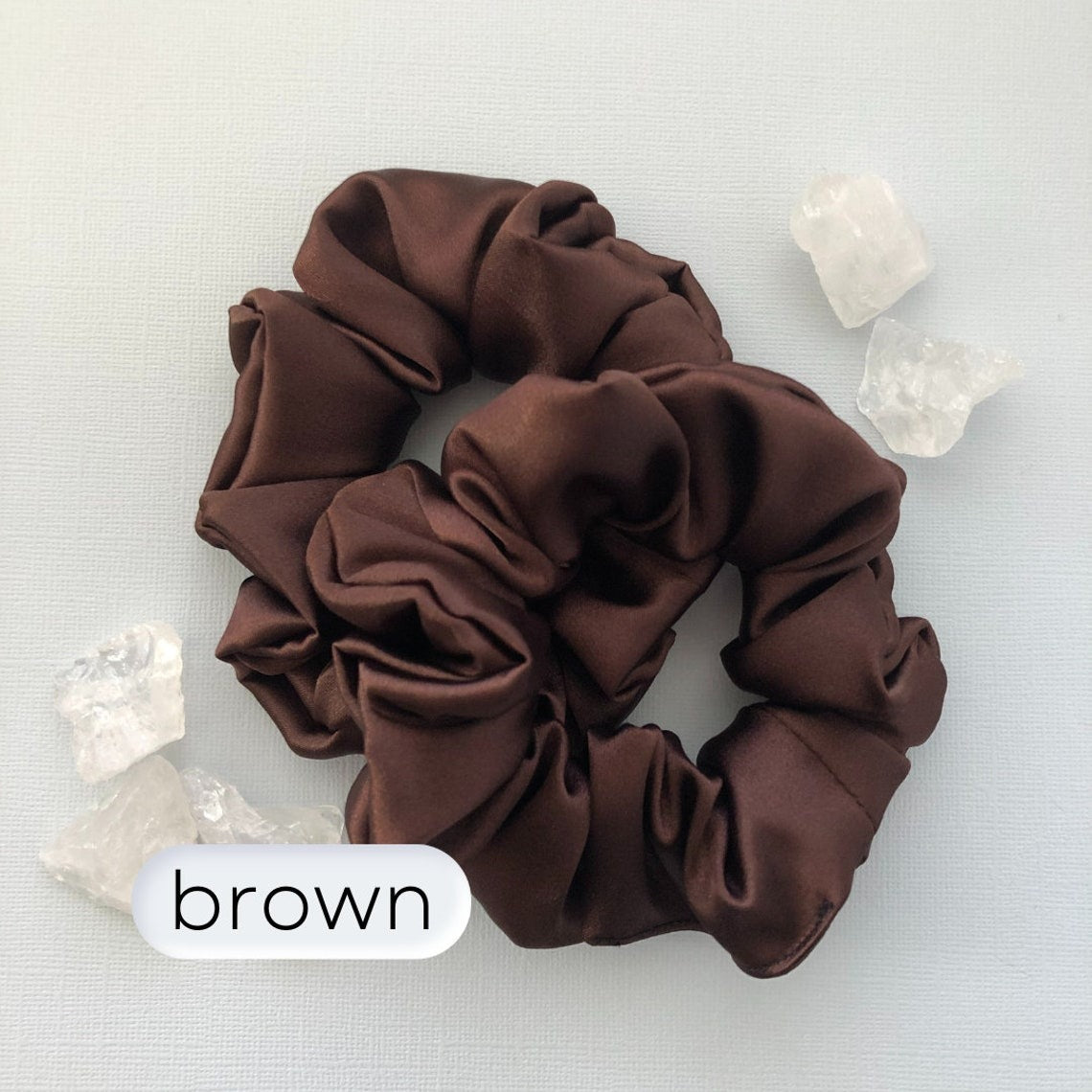 Brown Colours Satin Silk Scrunchies Hair Scrunchy Mulberry Silk Tie Hair Accessories Gift for Her All Hair Types Soft Satin Scrunchie
