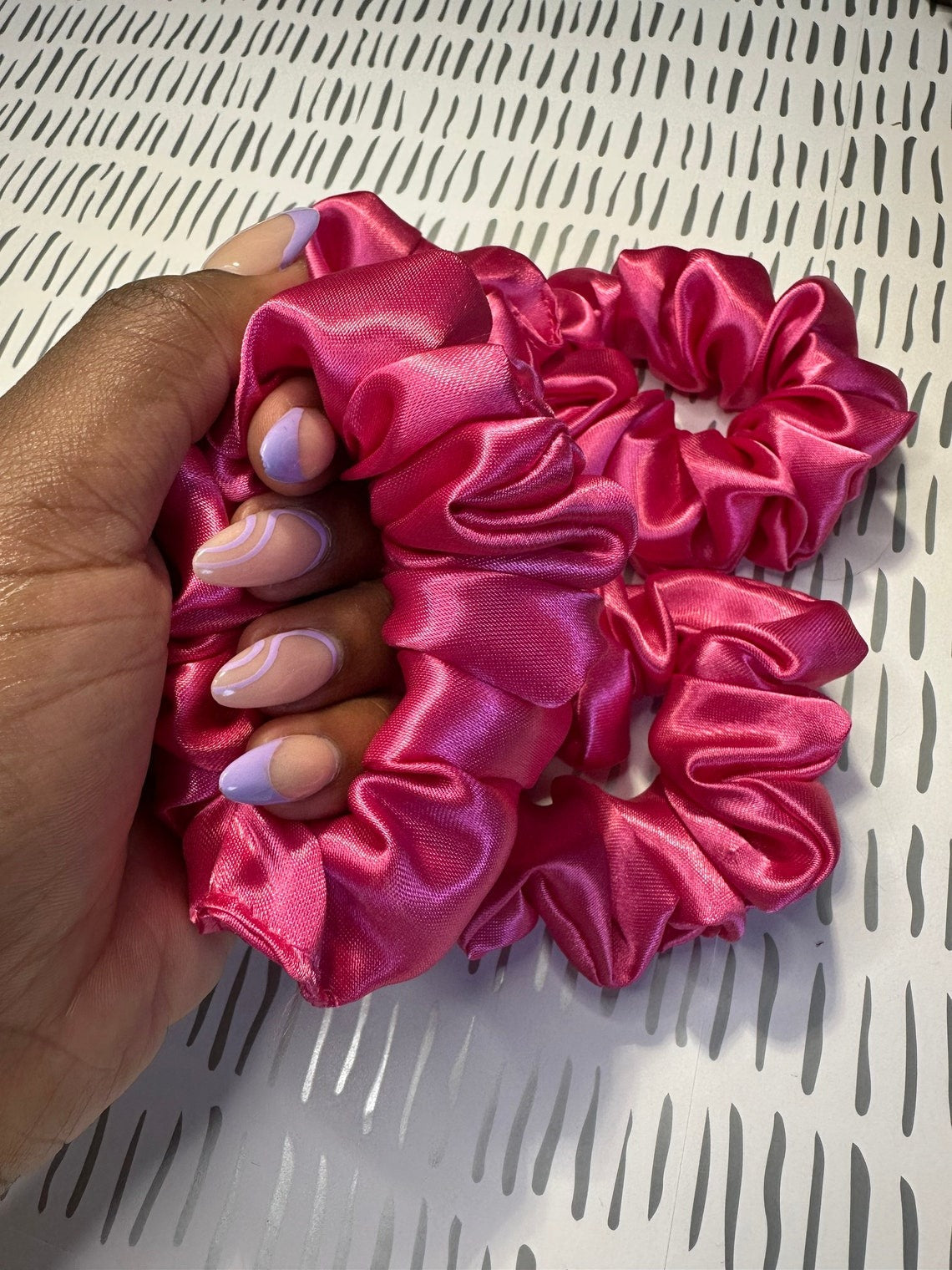 Silky Satin Scrunchies for protecting and styling hair, handmade satin scrunchies