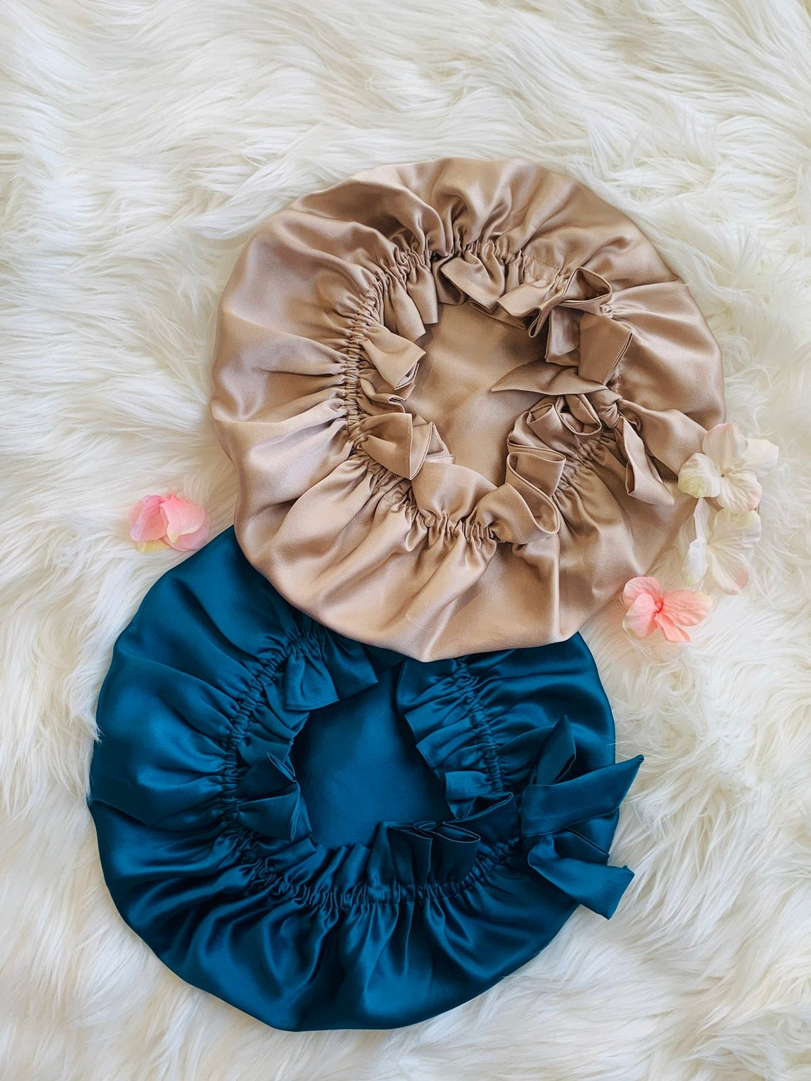 100% Mulberry Silk Caps | Silk Bonnets | Hair care | Beauty | Silk Turban - Double Layered Long Tie
