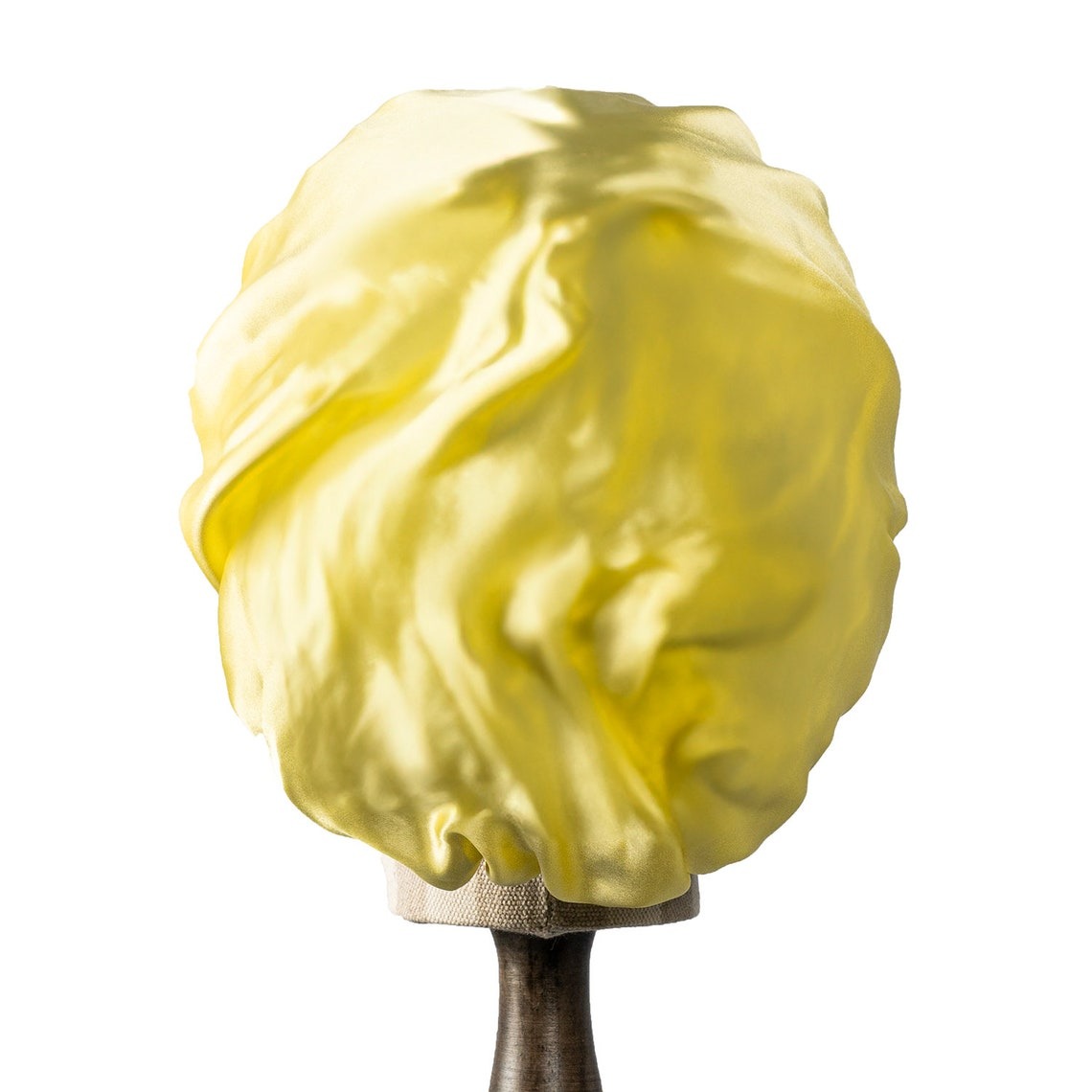 Pure Mulberry Silk Hair Bonnet Daffodil | Double Layer Reversible with Silk Lining | Adjustable Elastic | Lemon Yellow Night Bonnet Gift