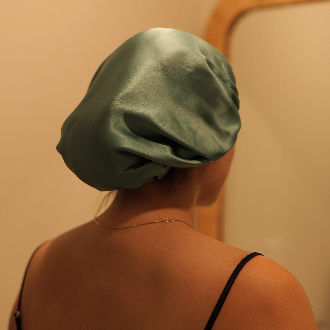 Pure Mulberry Silk Hair Bonnet The Venetians | Double Layer Reversible Silk Lining | Adjustable Elastic | Red and Green Night Bonnet Gift