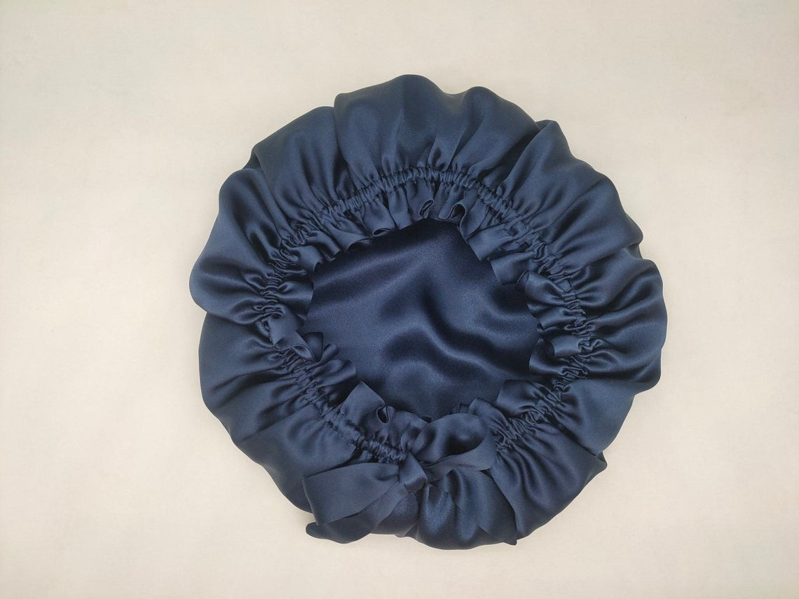 100% Mulberry Silk Caps | Silk Bonnets | Hair care | Beauty | Silk Turban - Double Layered Long Tie