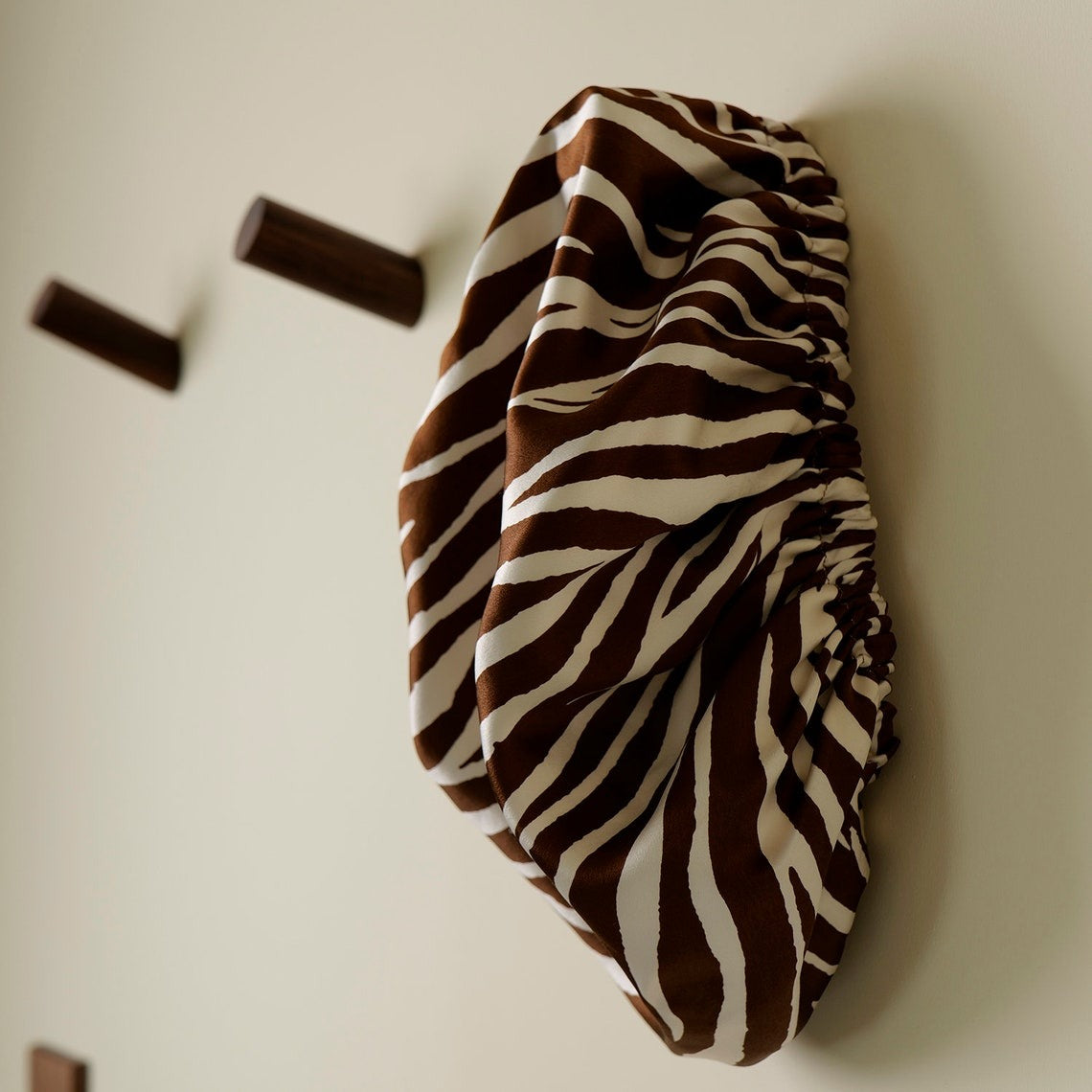 Pure Mulberry Silk Hair Bonnet Zebra | Double Layer Reversible with Silk Lining | Adjustable Elastic | Animal Print Night Bonnet Gift