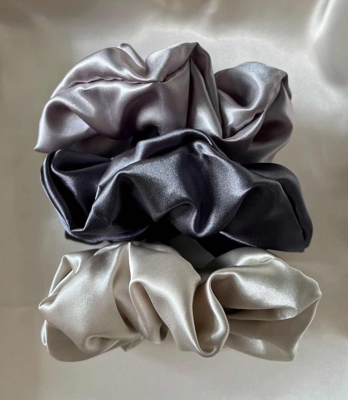 Satin Silk Scrunchies, Hair Scrunchy, Silk Scrunchie Set, Mulberry Satin Silk Scrunchie Set, Gift For Her, Birthday gift, Set Of 3,