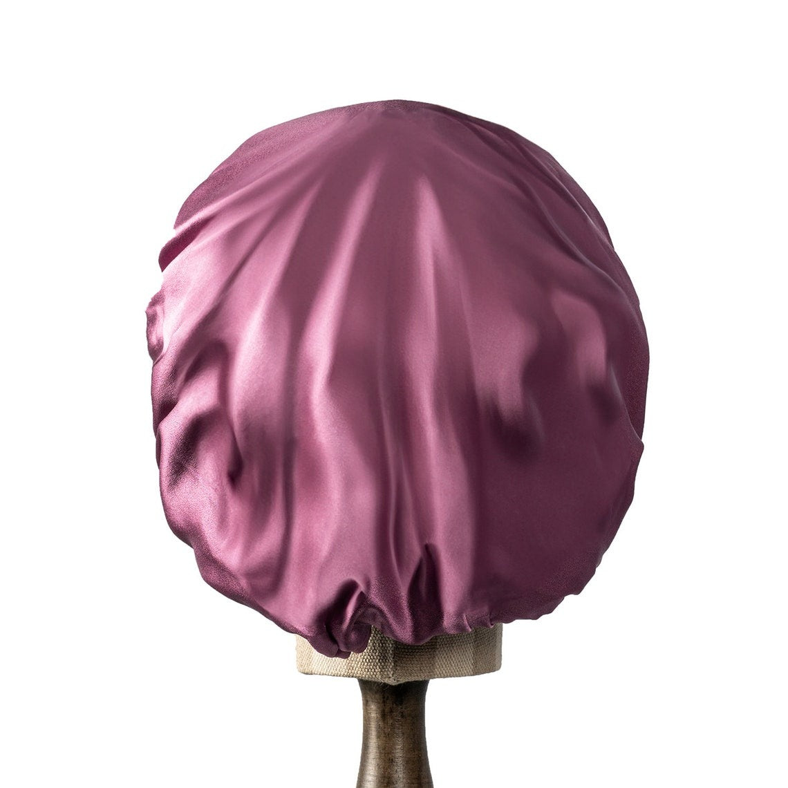 Pure Mulberry Silk Hair Bonnet Fig Tree | Double Layer Reversible with Silk Lining | Adjustable Elastic | Purple and Green Night Bonnet Gift