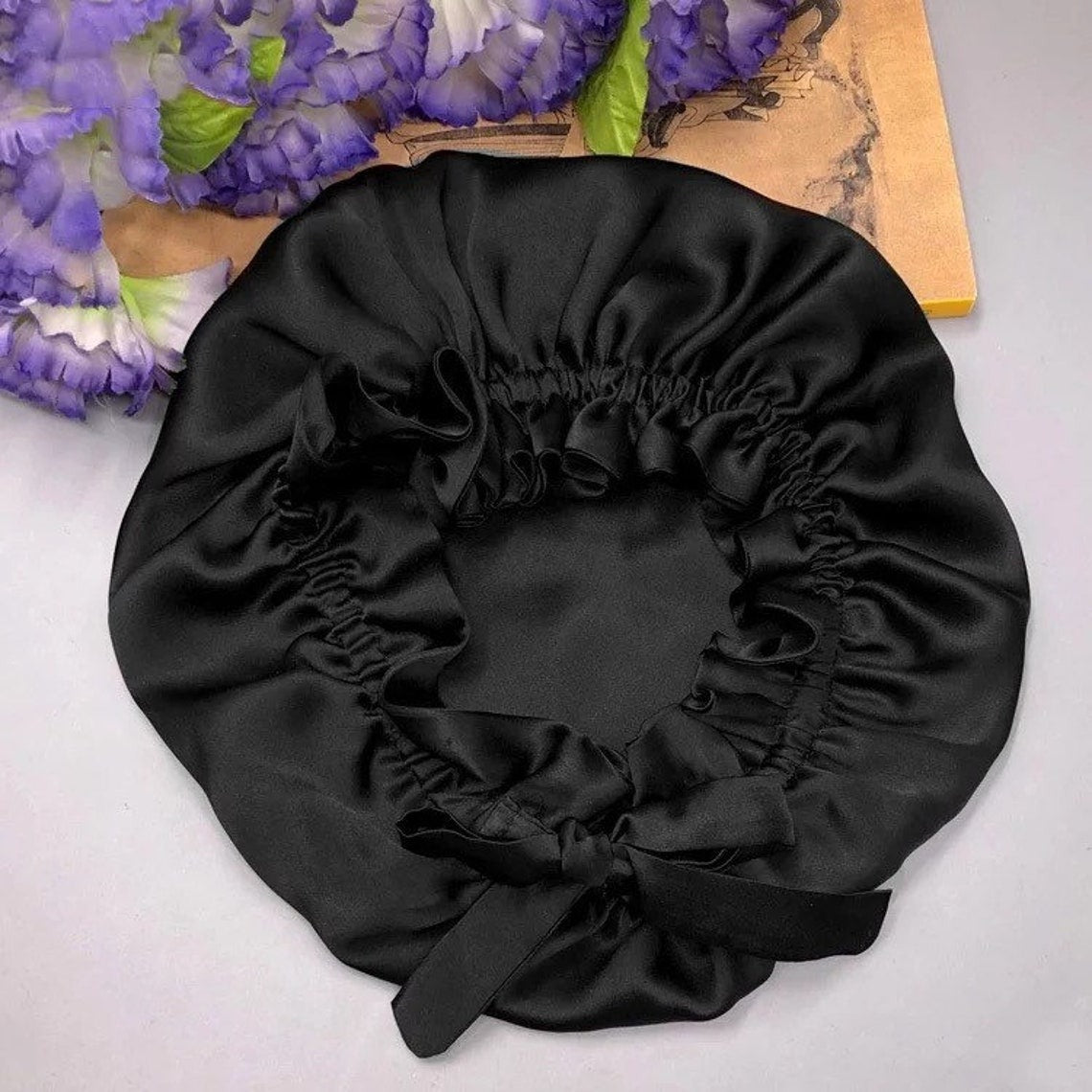 100% Mulberry Silk Caps | Silk Bonnets | Hair care | Beauty | Silk Turban - Double Layered Long Tie