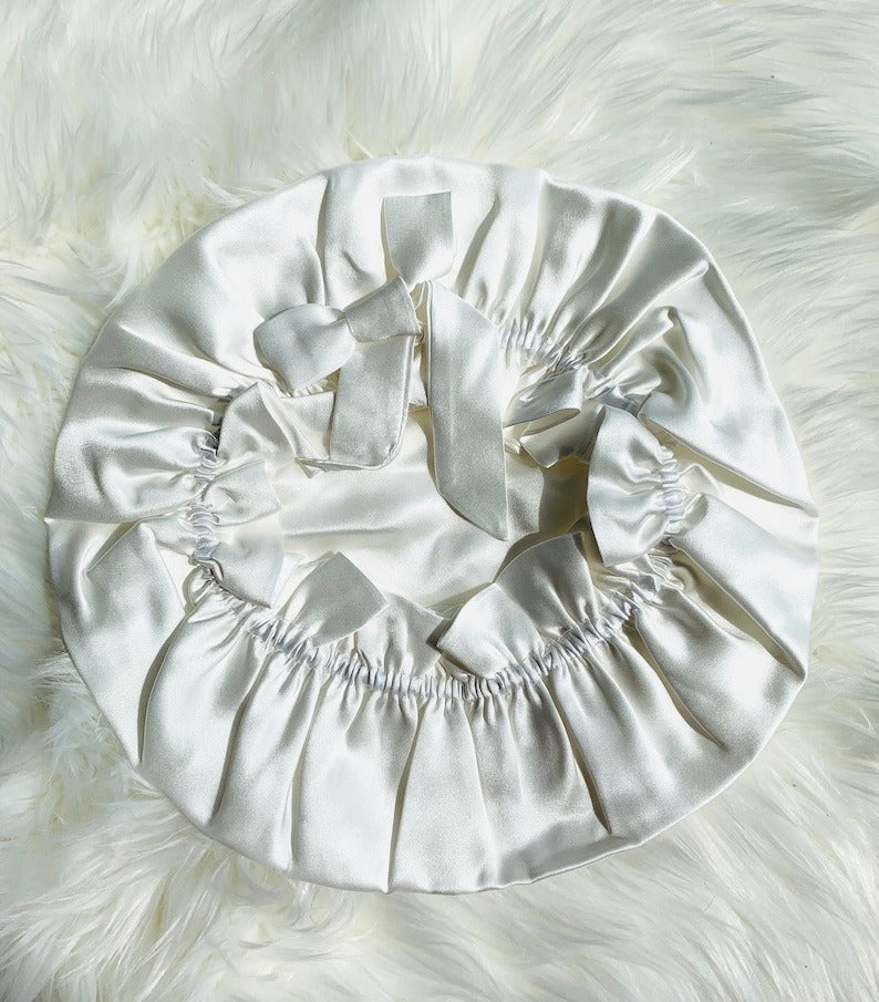 100% Mulberry Silk Caps | Silk Bonnets | Hair care | Beauty | Silk Turban - Double Layered Long Tie